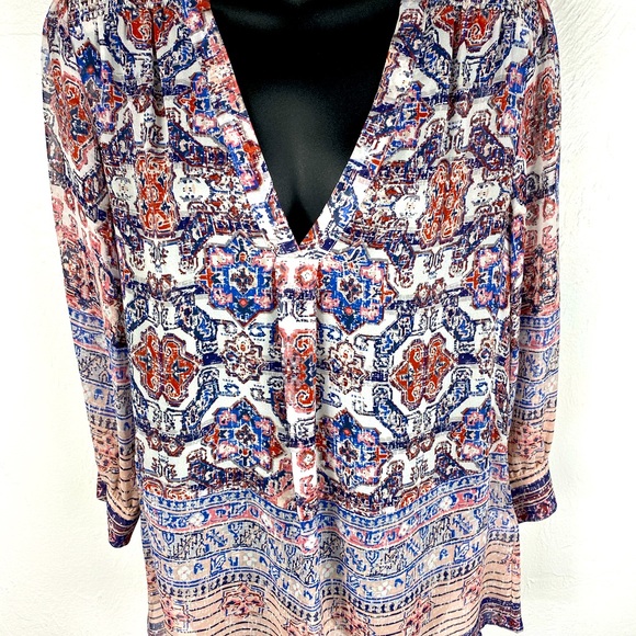 Joie Silk Blouse Sheer Peasant Top - Picture 2 of 7